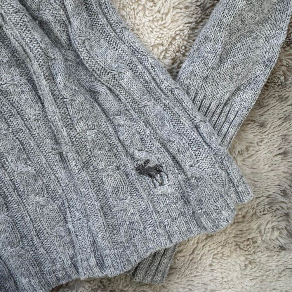 Abercrombie & Fitch Vintage Y2K Grey Babydoll Sweater Long sleeves Top - Picture 3 of 6